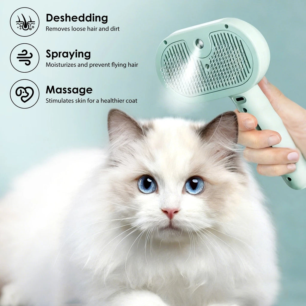 Pet Tool with Hair Removal, Steam Spray Massage and Brush Function for Cats Dogs|127559619253