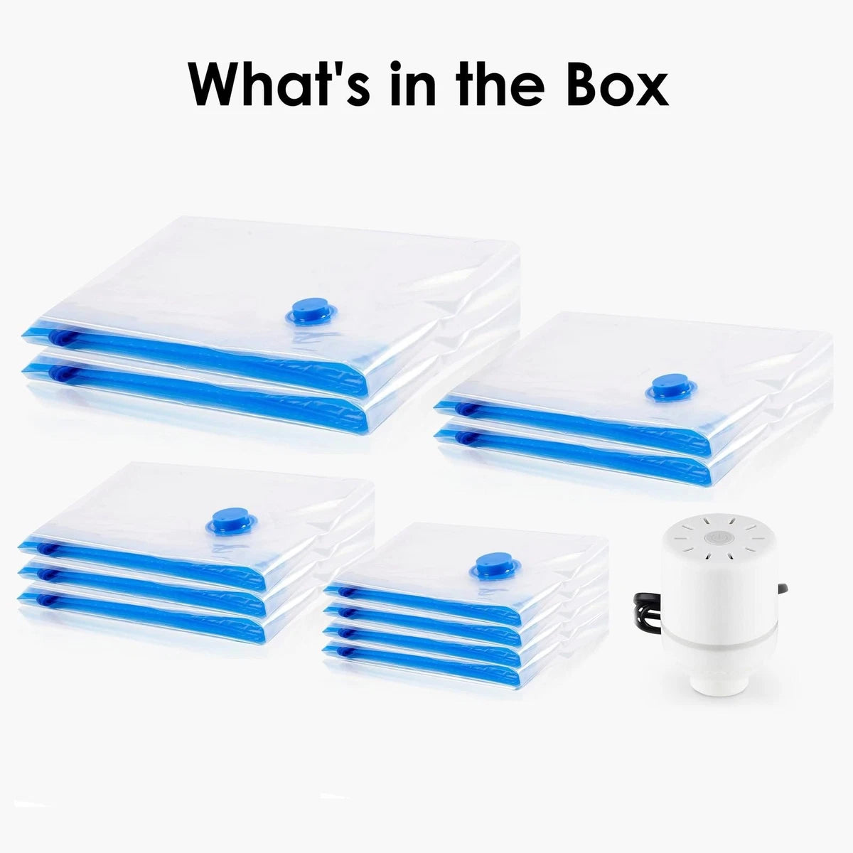 11 Pack Vacuum Storage Bags With Electric Pump 4 Sizes Space Saver For Clothes|406740608396
