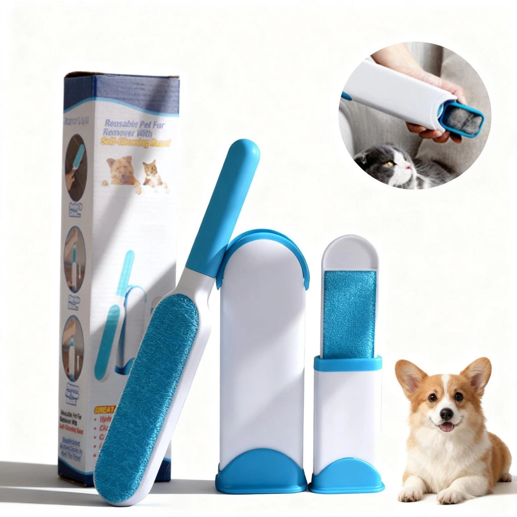 Reusable Double-Sided Lint Brush - Pet Hair Remover for Dogs and Cats