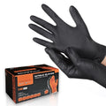 Heavy Duty Black Nitrile Gloves, ULTRA 10 Mil Diamond Textured Grip | 100 Count - Picture 1 of 7
