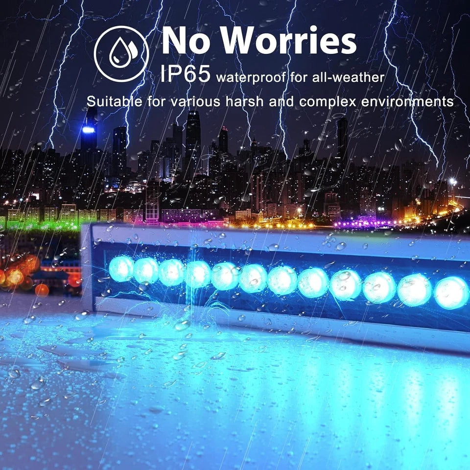 144W RGBW LED Wall Washer Light Bar, Outdoor Waterproof, Hand Remote Control