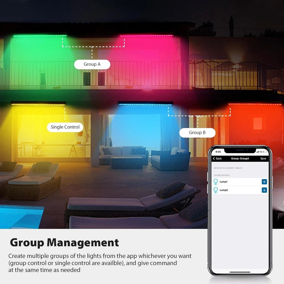 360LED 168W RGBIC Outdoor LED Wall Washer Light | App Control