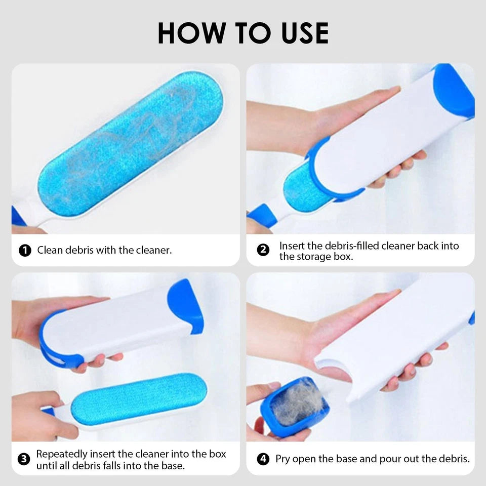 Reusable Double-Sided Lint Brush - Pet Hair Remover for Dogs and Cats